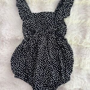 Old Navy Black and White Polka Dot Kids One Piece